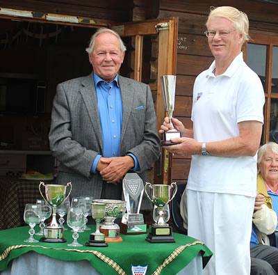 David Edwards winner receives Dowding Cup 
from Howard Rosevear(President)
